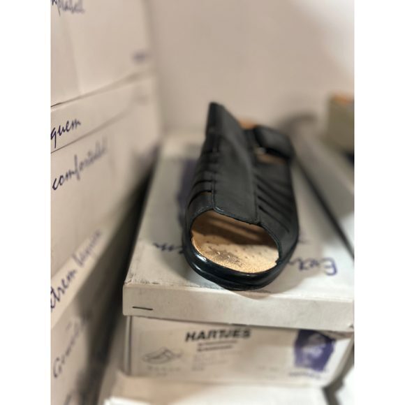 Vintage Hartjes Dark Grey‎ Leather Women's sandals 81822 - Picture 2 of 4